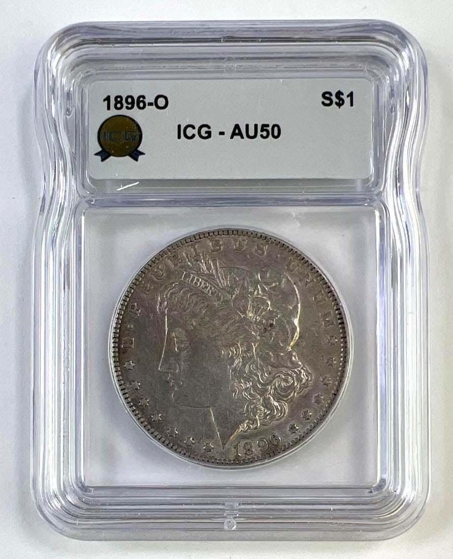 1896-O Morgan Silver Dollar ICG AU-50 (1 of 2)