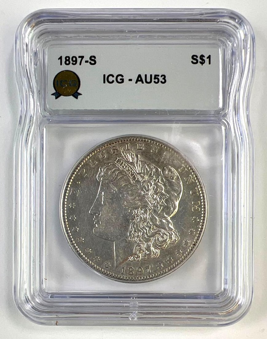 1897-S Morgan Silver Dollar ICG AU-53