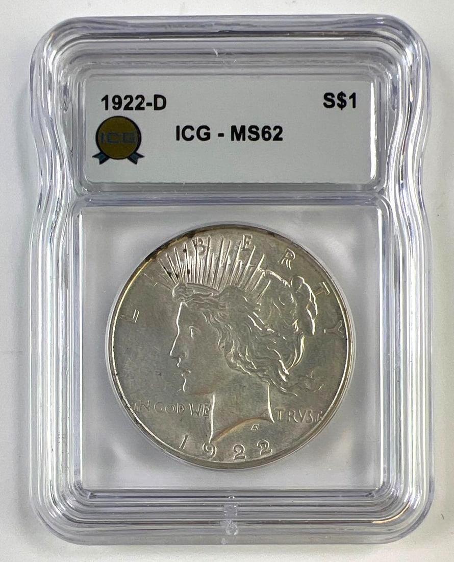 1922-D US Peace Silver Dollar ICG MS-62 (1 of 2)