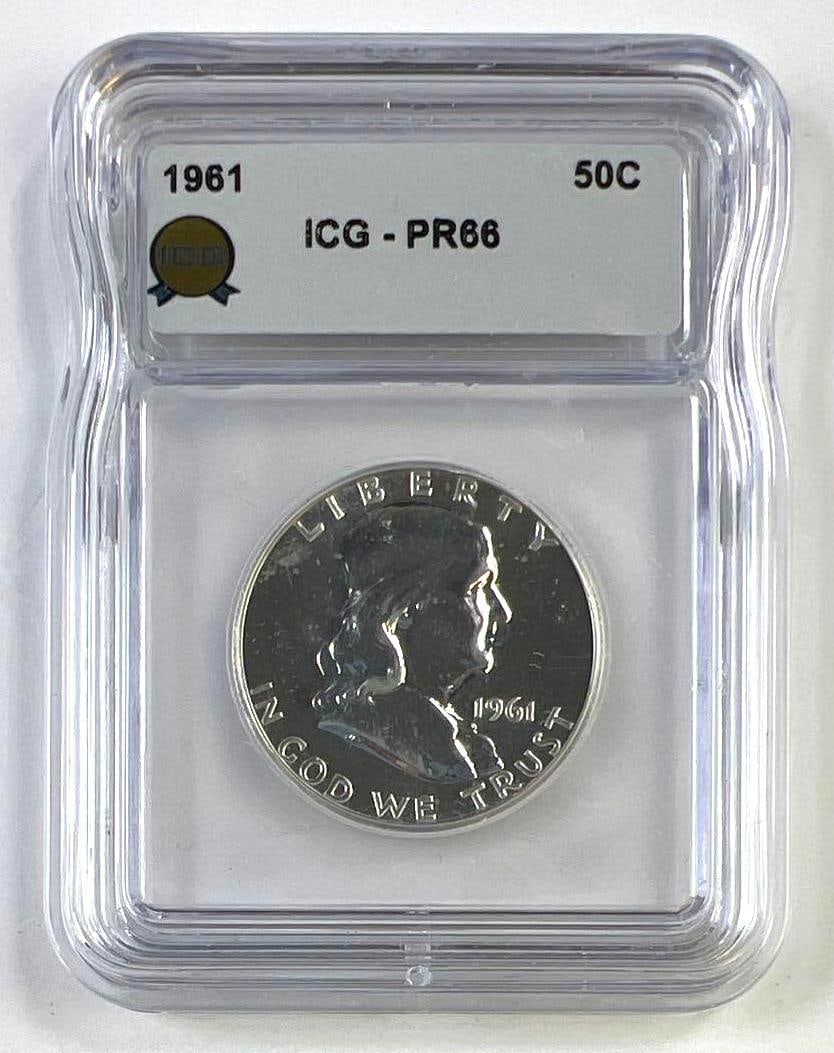 1961 US Franklin Silver Half Dollar ICG PR-66 (1 of 2)