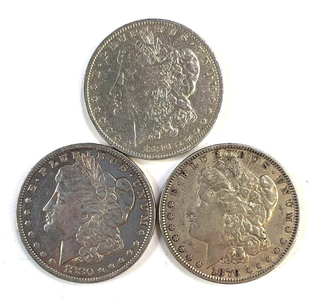 Group of 3 US Morgan Silver Dollars (1 of 2)