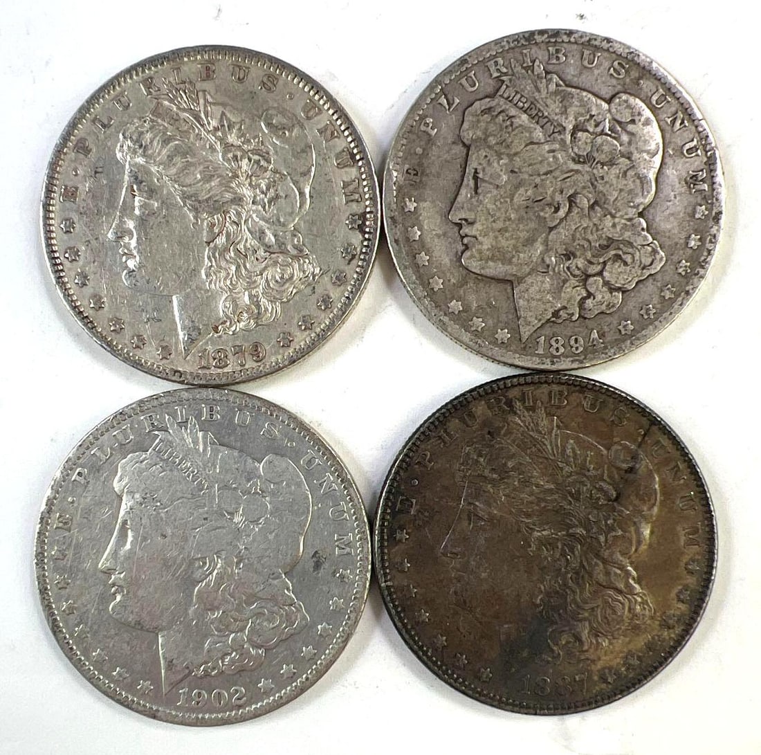 Group of 4 US Morgan Silver Dollars (1 of 2)