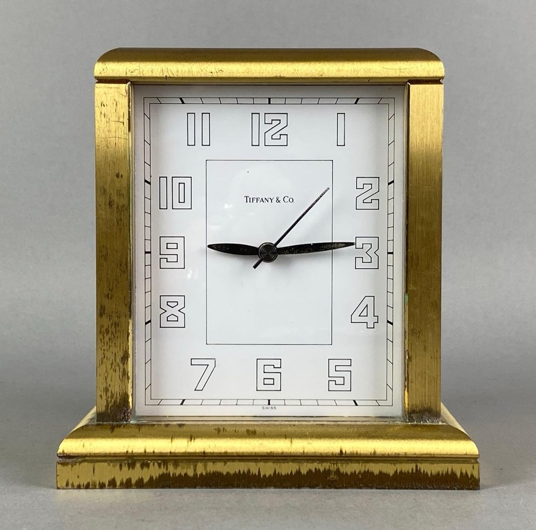 Vintagw Tiffany and Co. Brass Desk Clock (1 of 3)