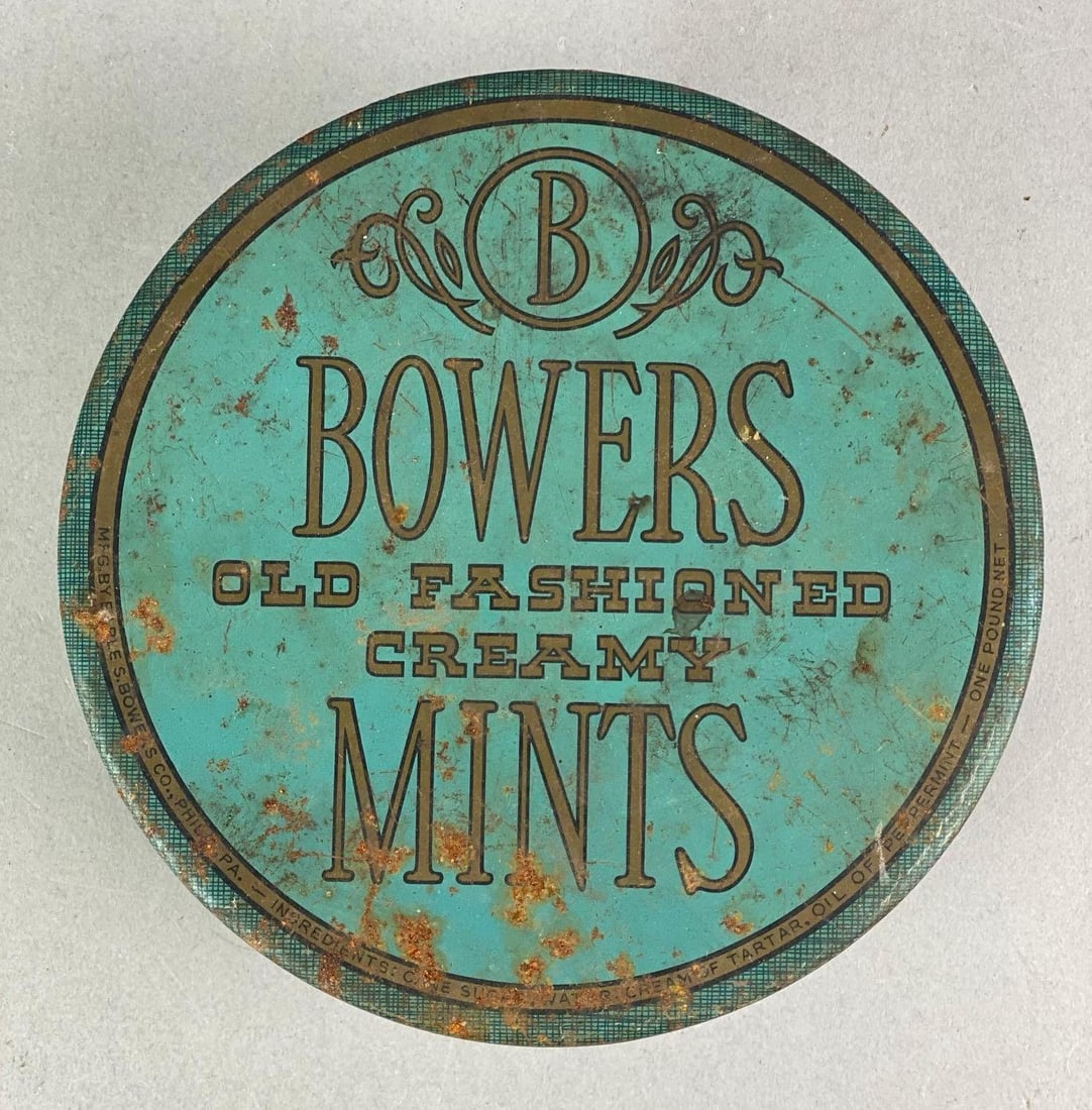 Bowers Old Fashioned Mints Advertising Tin