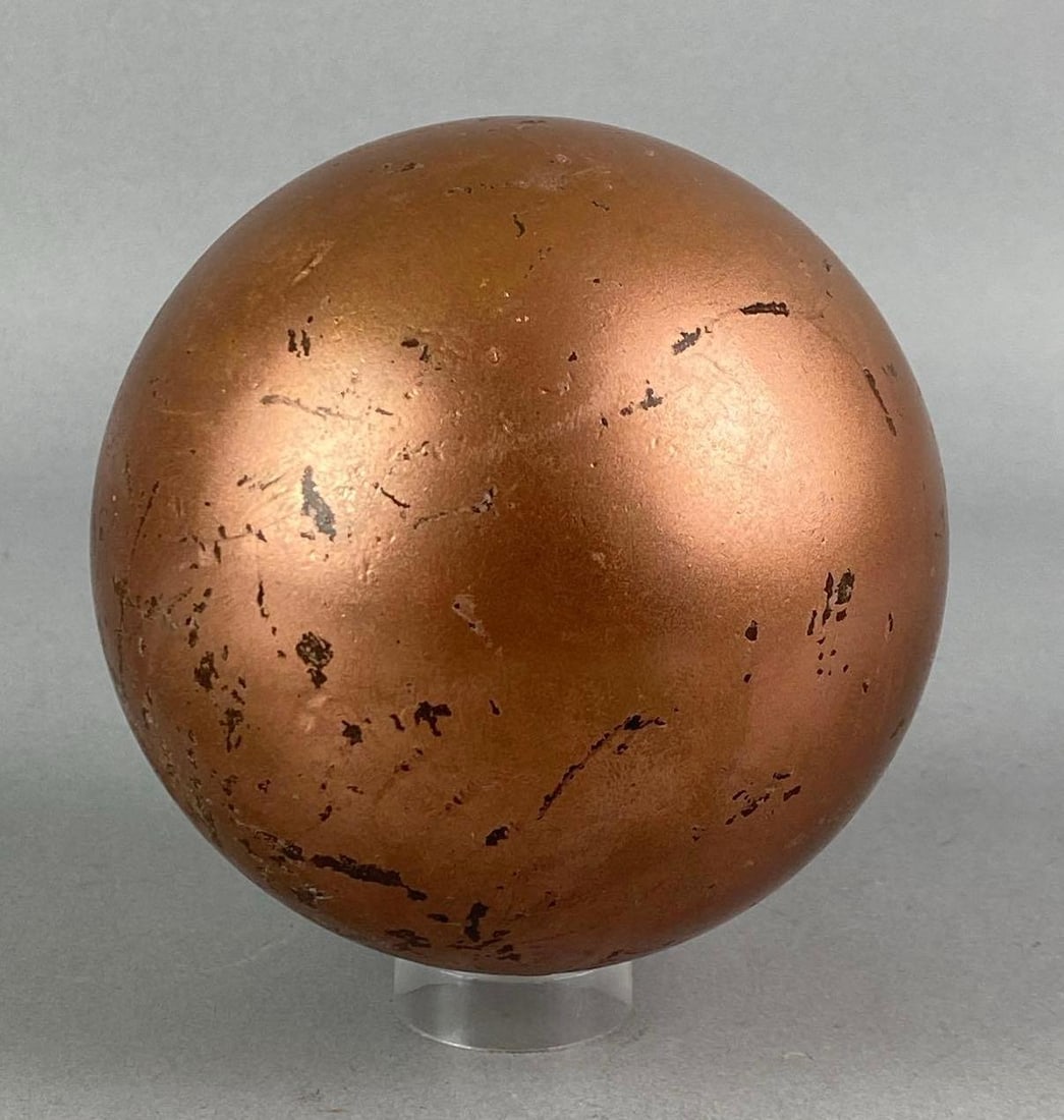 Painted Cast Iron Sphere: Measures 4 in diameter