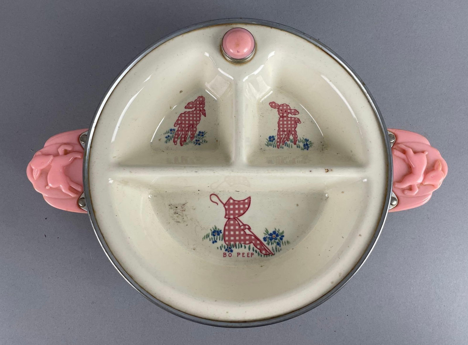 Vintage Excello Bo Peep Baby Warming Dish