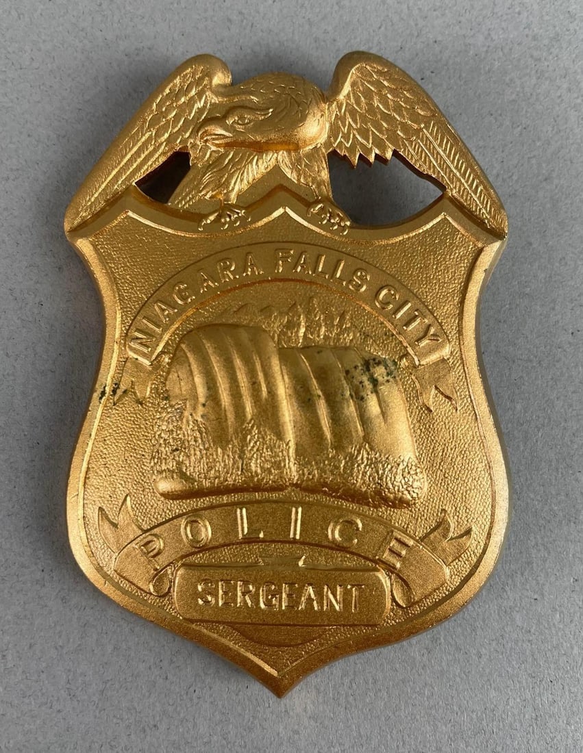Gilded Niagara Falls City Police Sergeant Souvenir Badge