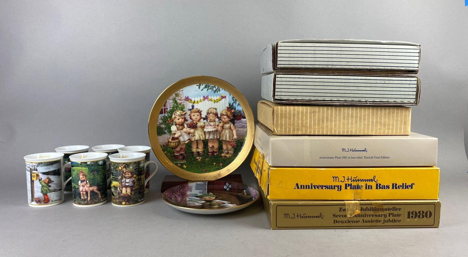 Group of Assorted Vintage 1980?s M.J. Hummel Anniversary Plates and More (1 of 3)