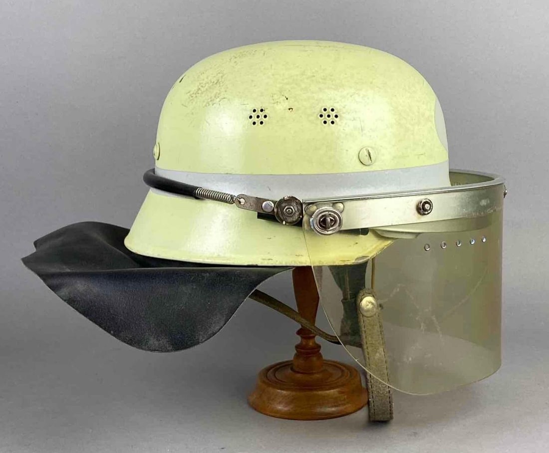 Vintage 1960?s German Fire Brigade Stahlhelm Style Luminescent Helmet