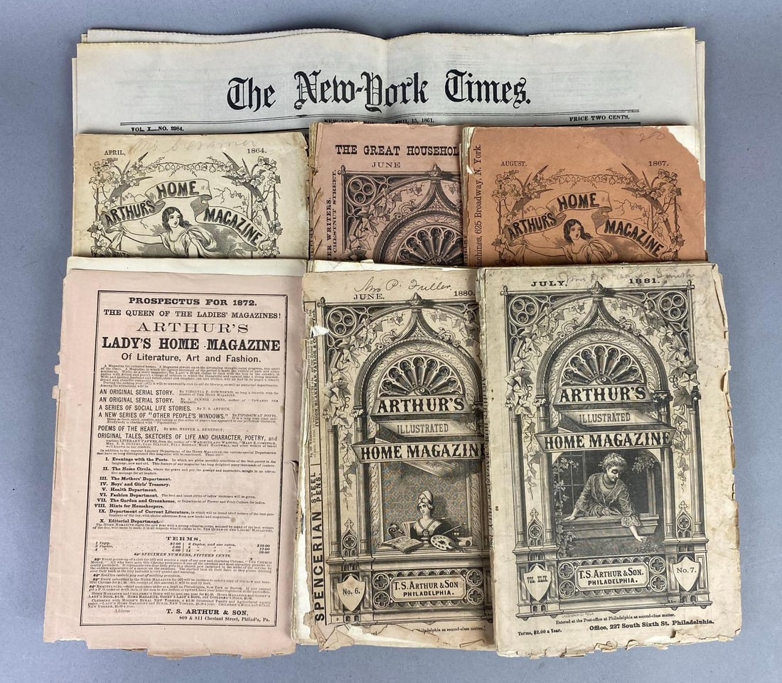 Group of Assorted Antique 1860?s Arthur Illustrated Home Magazines and More (1 of 3)