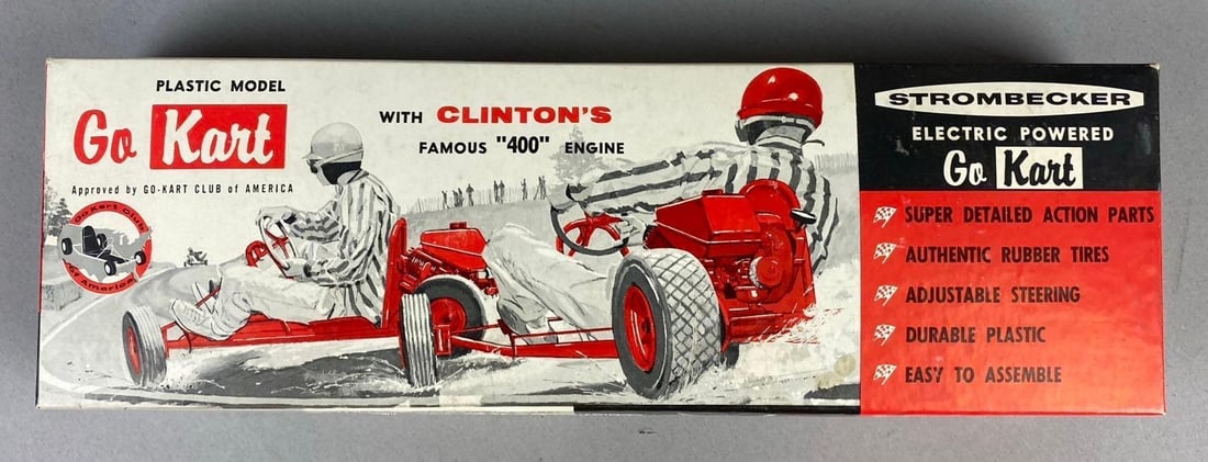 Vintage 1960?s Strombecker Electric Motor Go Kart Racer 1/25 Scale Model Kit Parts (1 of 4)