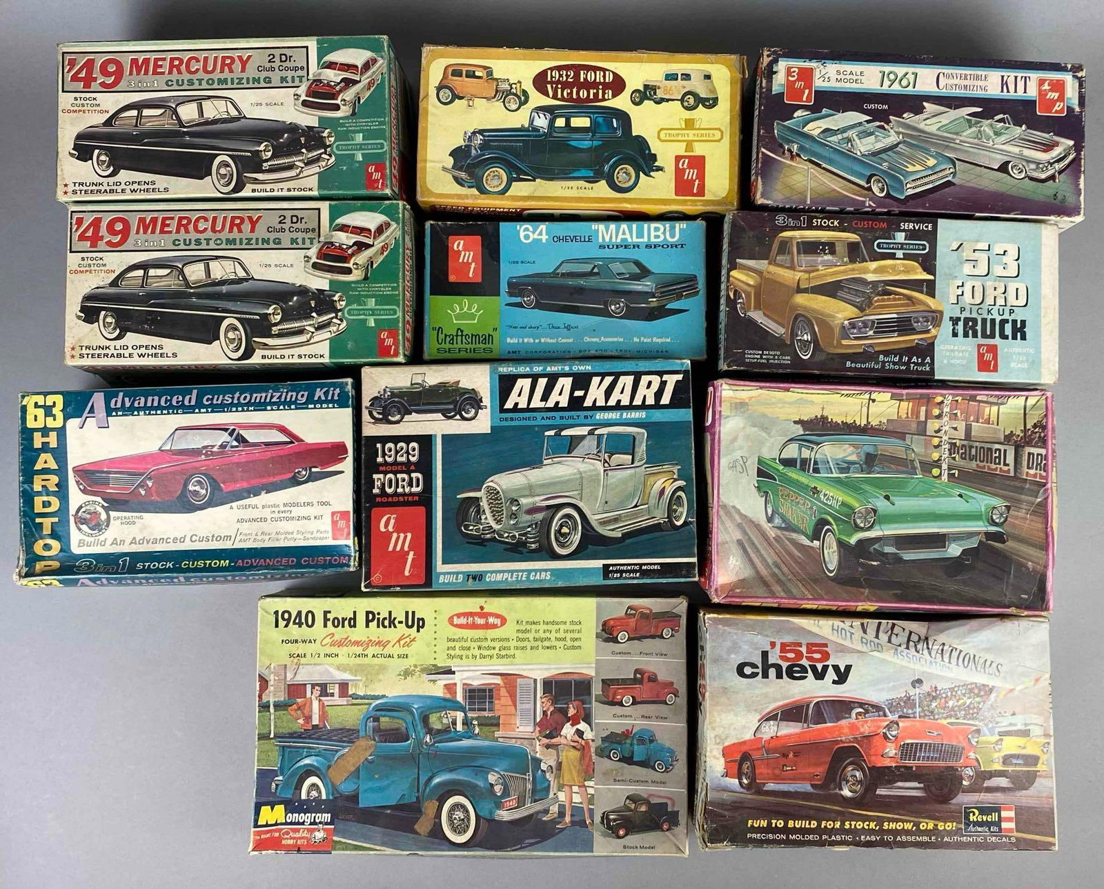 Group of 10 Vintage 1960?s AMT 1/25 Scale Empty Advertising Boxes and More (1 of 3)