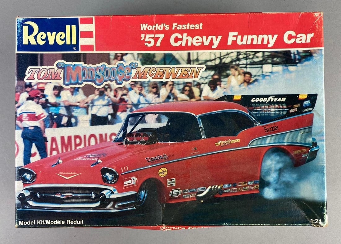 Vintage 1989 Revell McEwen 1959 Chevy Funny Car 1/25 Scale Model Kit (1 of 6)