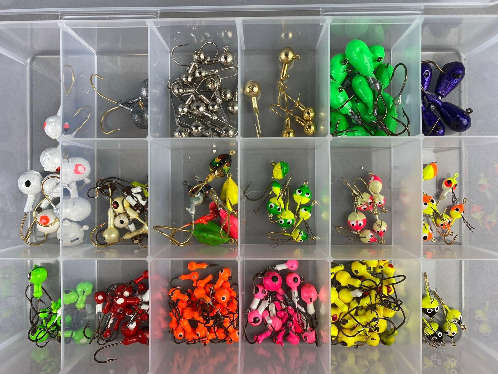 Group of 150+ Vintage Fishing Lead Jig Heads and more: Largest measures 1 in length.