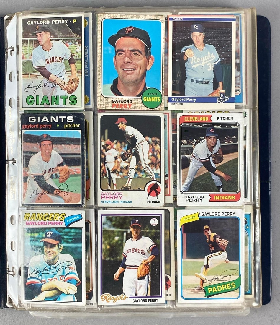Album of Assorted Baseball Trading Cards: duplicates present, includes Gaylord perry, rickey henderson, Pete O Brien and more