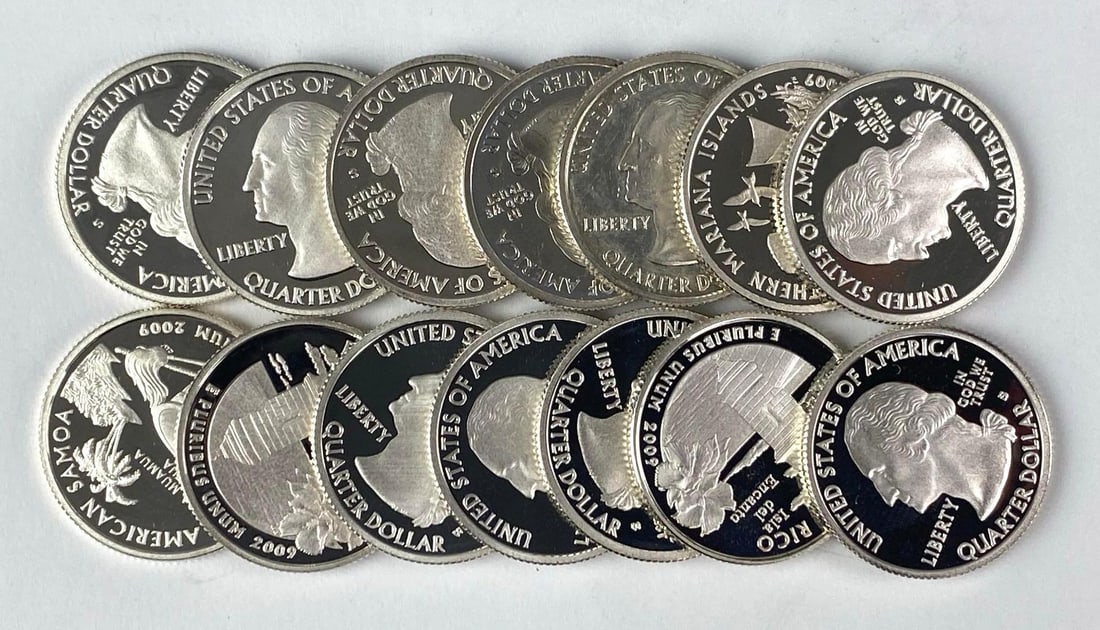 Group of 14 2009 Washington Silver Quarters (1 of 3)