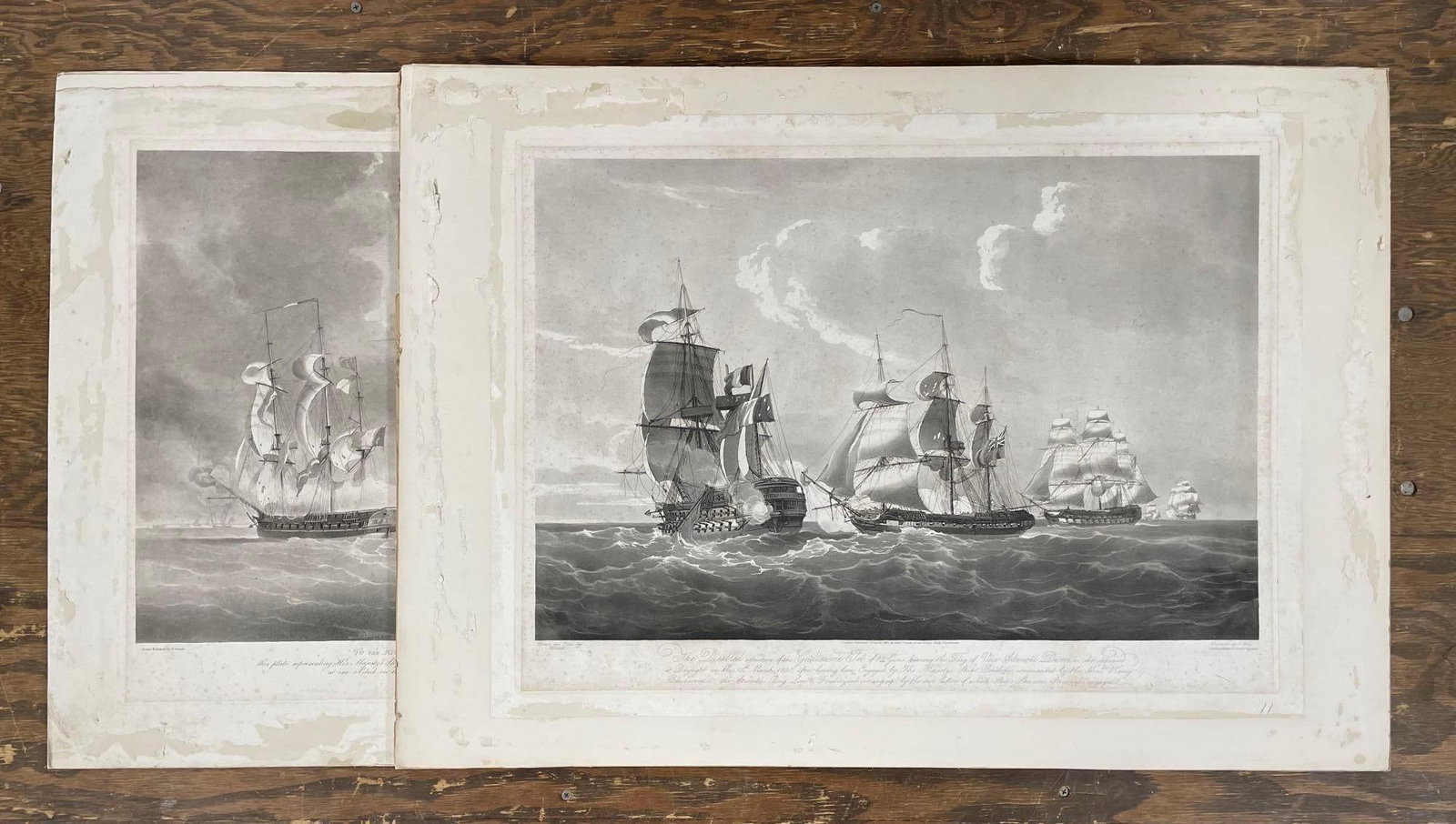 Group of 2 Antique N. Pocock Naval Battle Engravings (1 of 3)