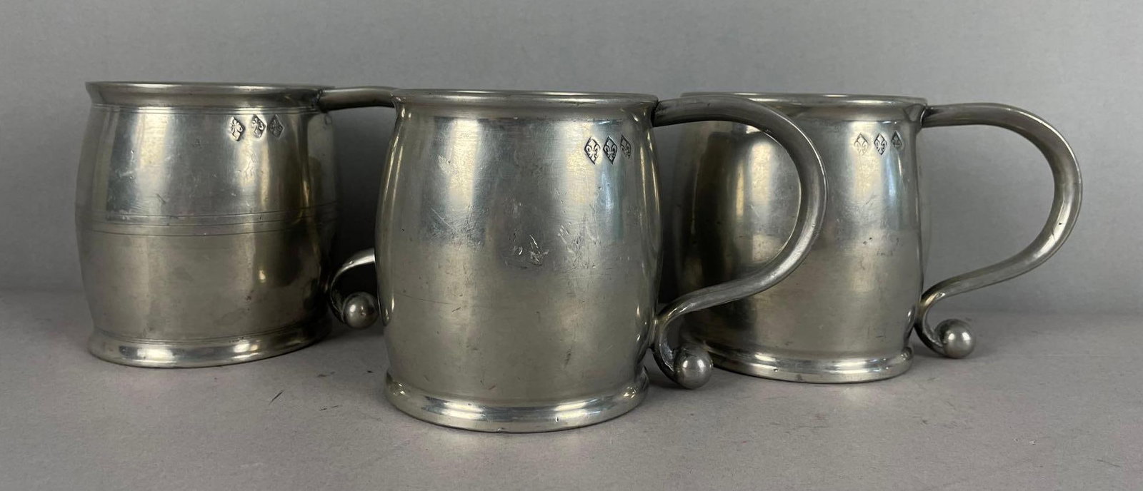 Group of 3 Vintage Pewter Beer Tankards