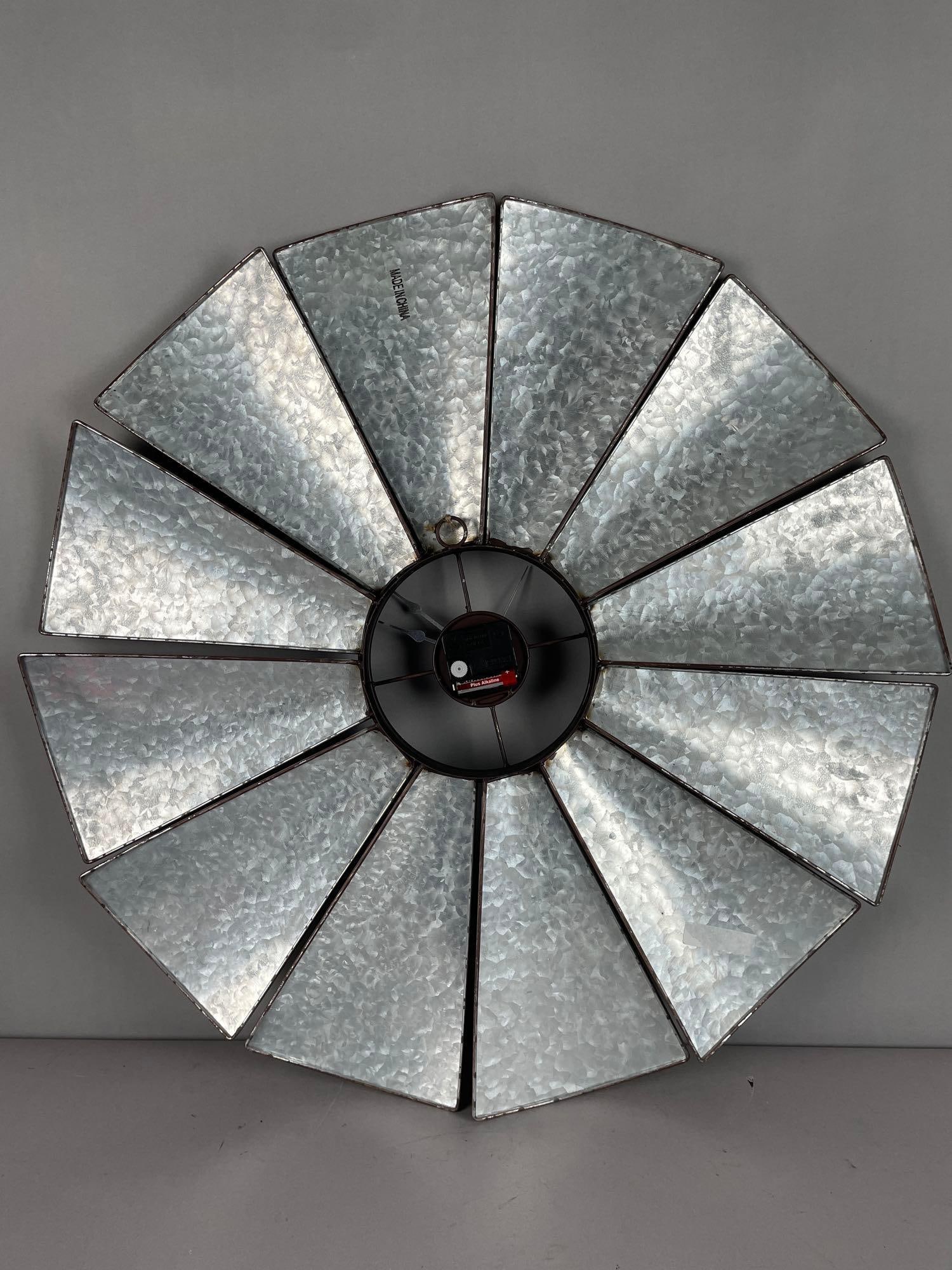 Metal Windmill Wall Clock - 2
