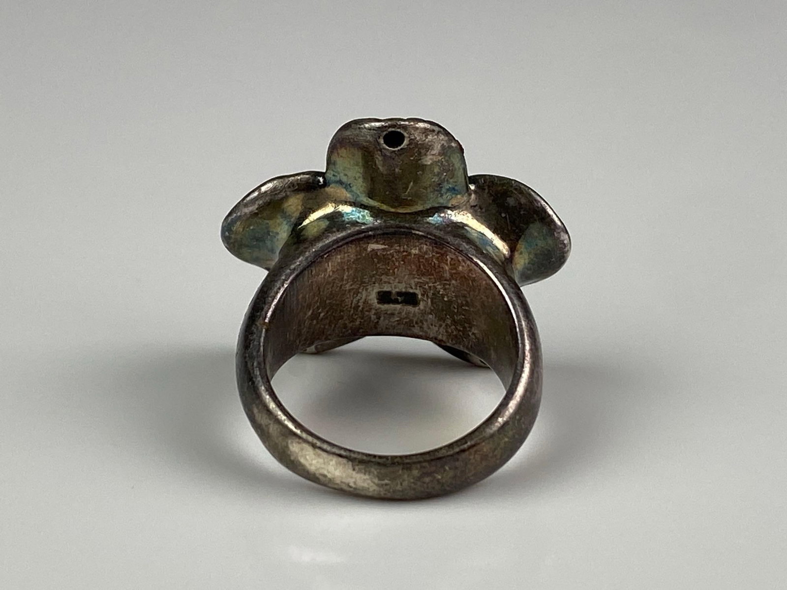 Signed Sterling Silver Flower Ring - 3