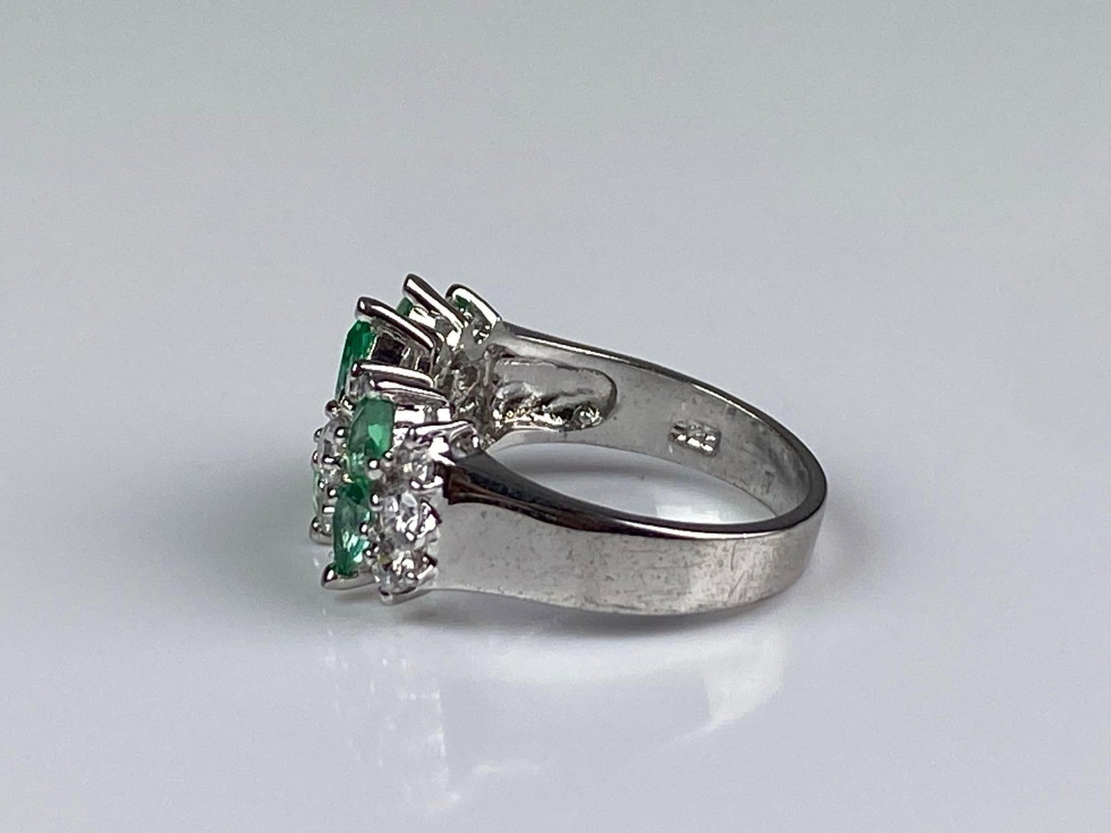 Sterling Silver CZ Cluster Ring - 2