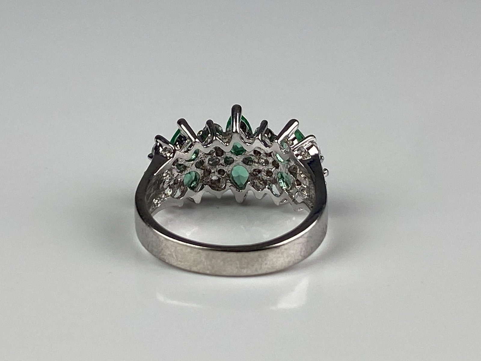 Sterling Silver CZ Cluster Ring - 3