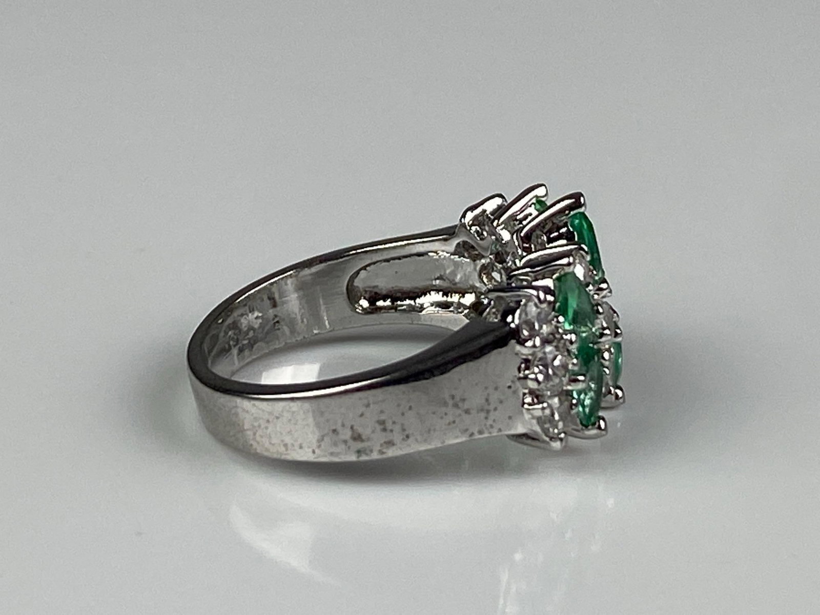 Sterling Silver CZ Cluster Ring - 4