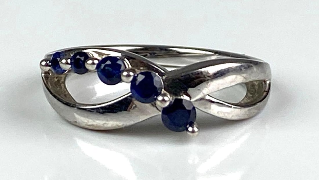 OTC Signed Sterling Silver Sapphire Ring: Size 6