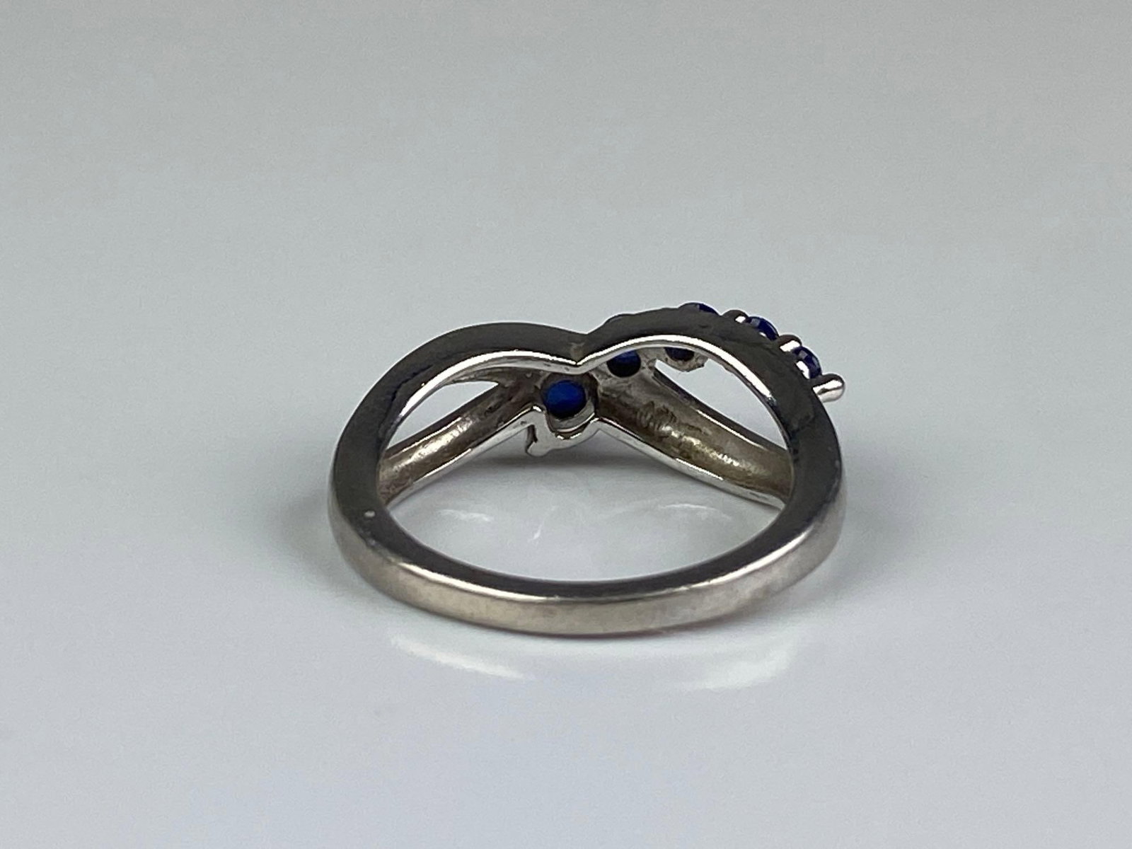 OTC Signed Sterling Silver Sapphire Ring - 3