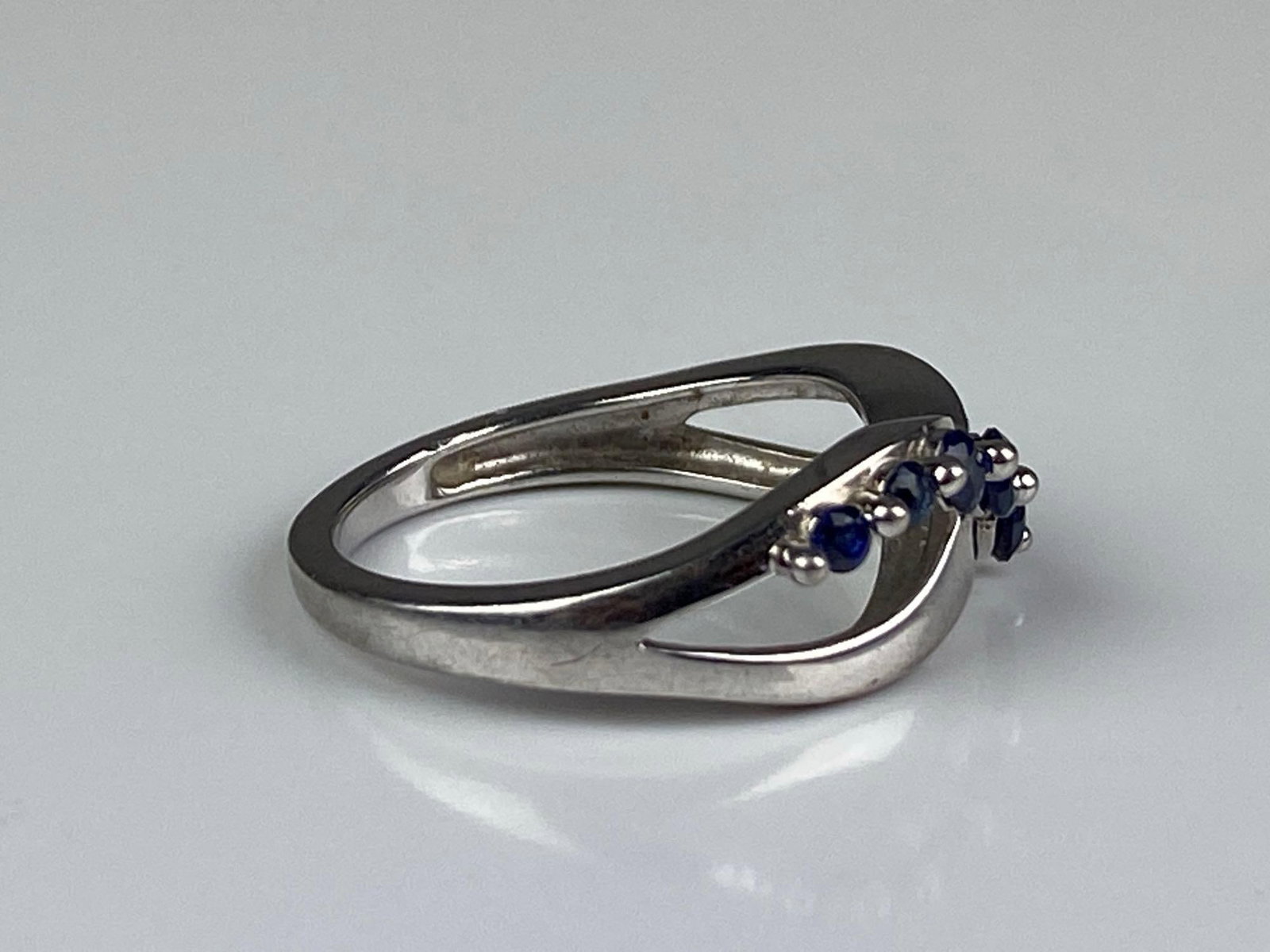 OTC Signed Sterling Silver Sapphire Ring - 4