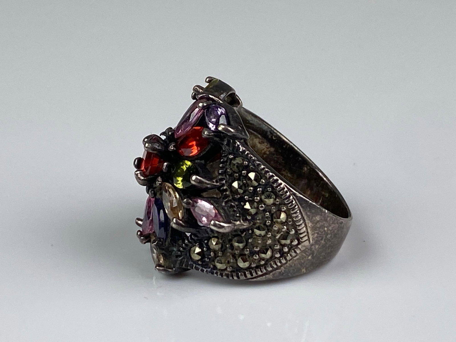 Sterling Silver Multi-Gem Ring - 2