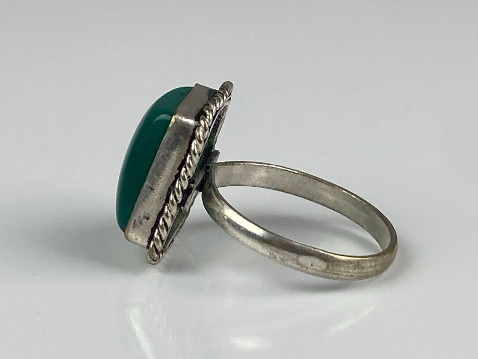 Sterling Silver Green Onyx Ring - 2