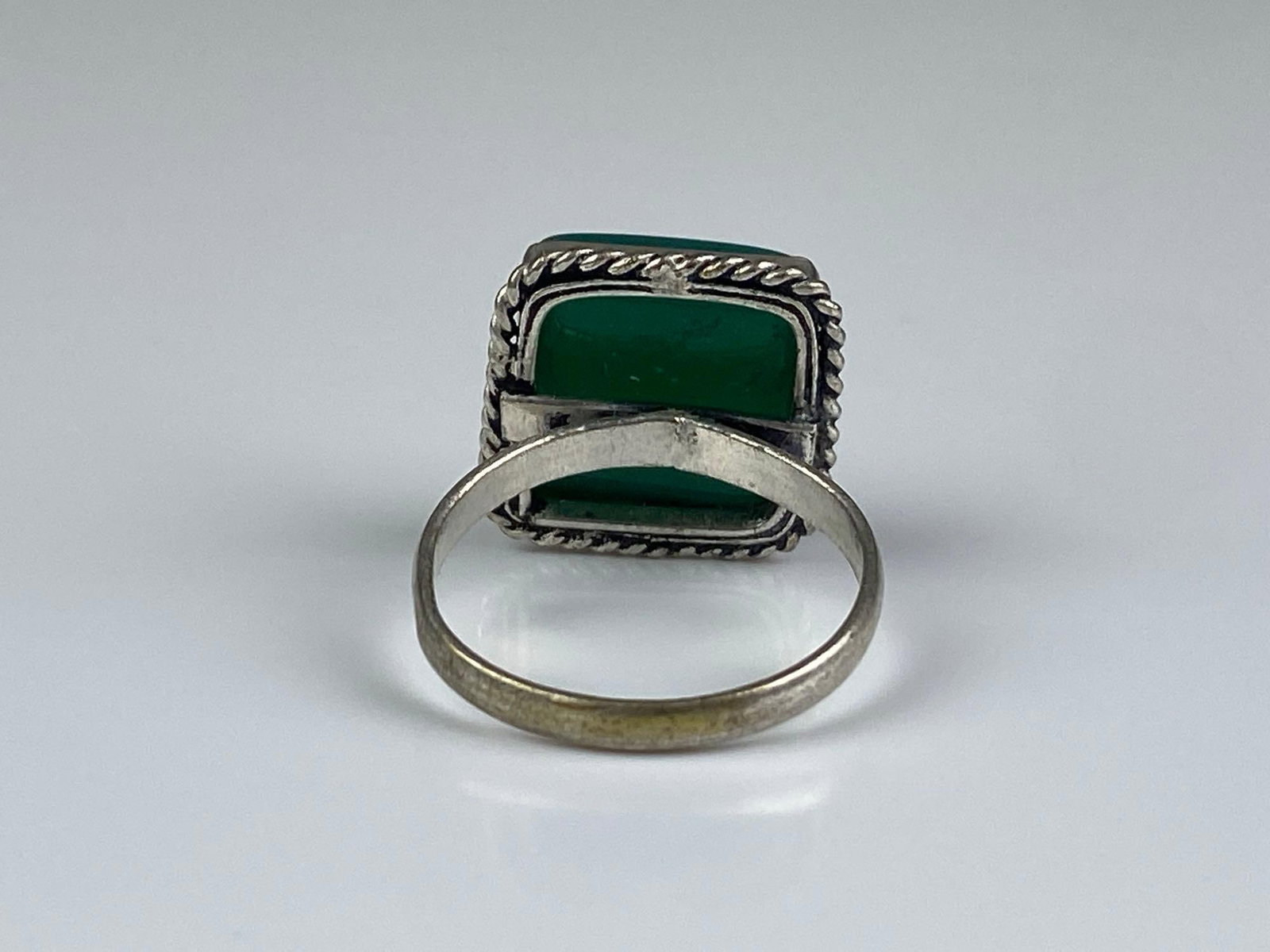 Sterling Silver Green Onyx Ring - 3