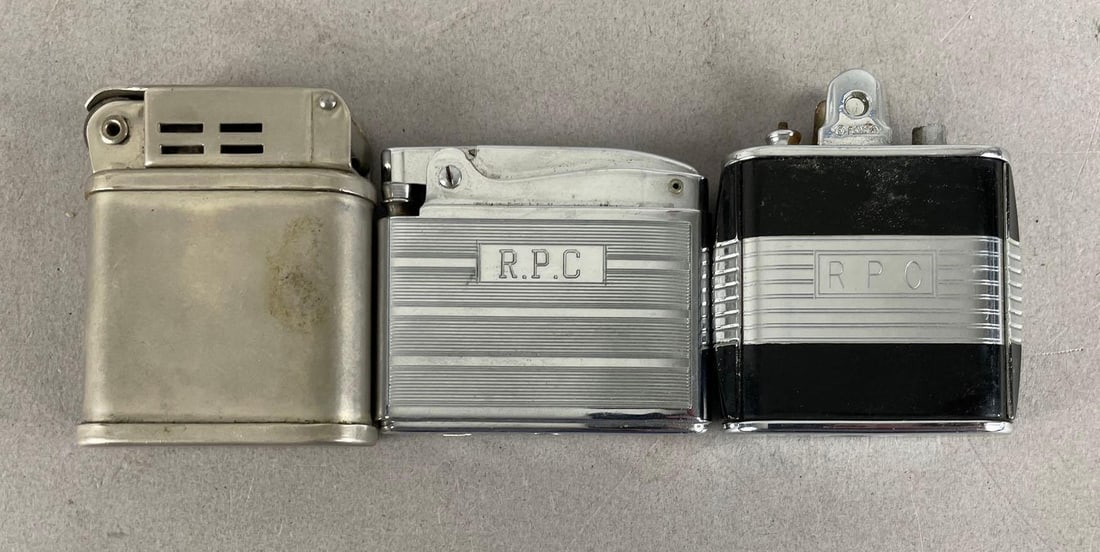 Group of 3 Vintage Refillable Lighters: Includes 2 Ronson, 1 Beattie jet lighter