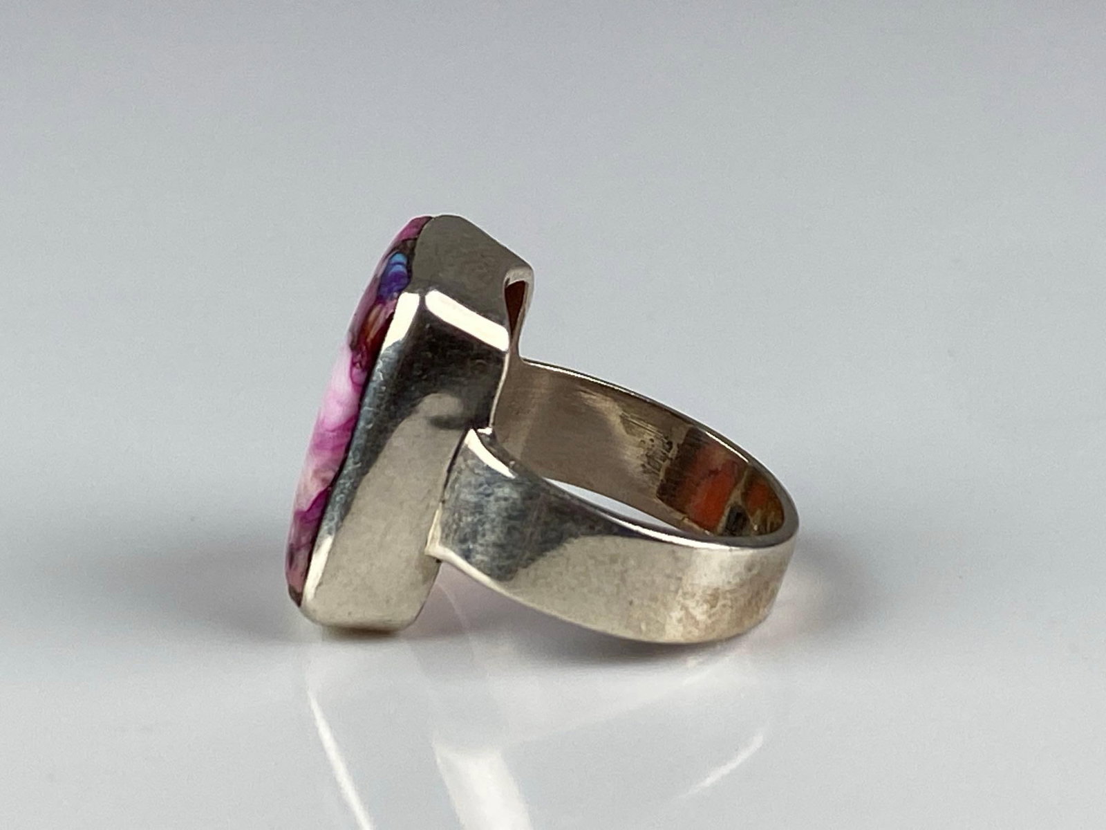 Sterling Silver Pink Composite Ring - 2