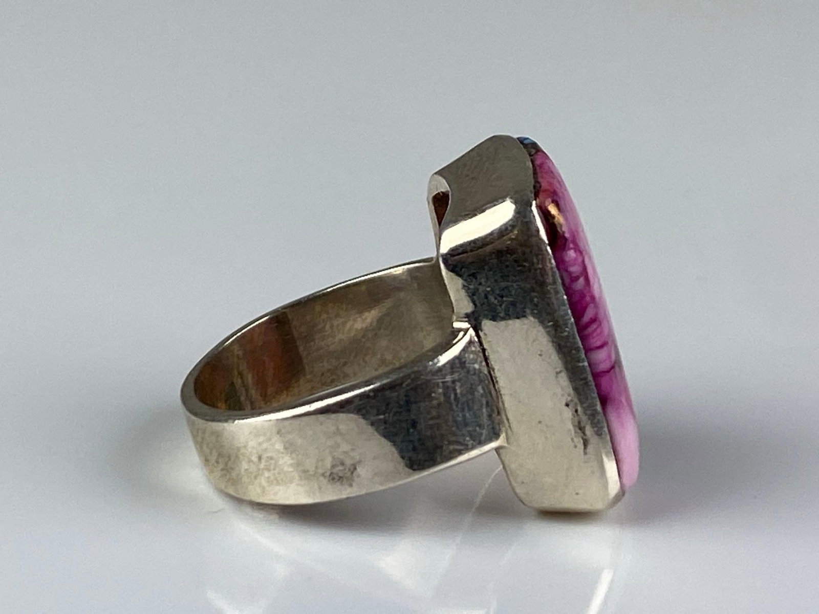 Sterling Silver Pink Composite Ring - 4