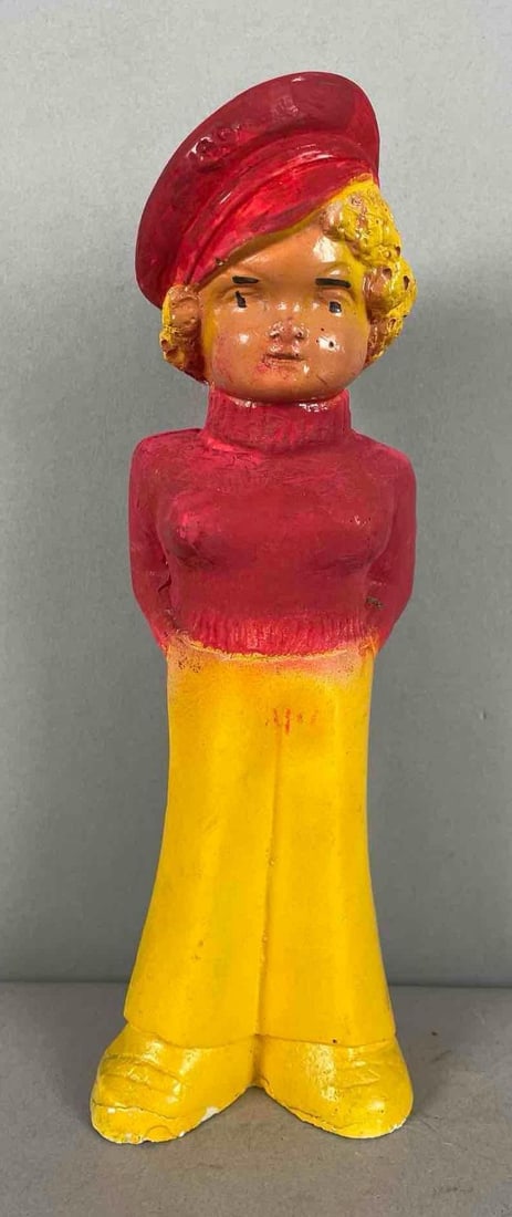 Vintage Chalkware Sailor Girl Carnival Prize: Measures 10 inches