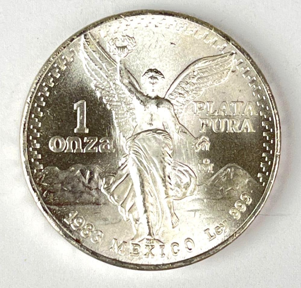 1983 Mexico Libertad 1 Onza 1 oz .999 Fine Silver Round: 1983 Mexico Libertad 1 Onza 1 oz .999 Fine Silver Round