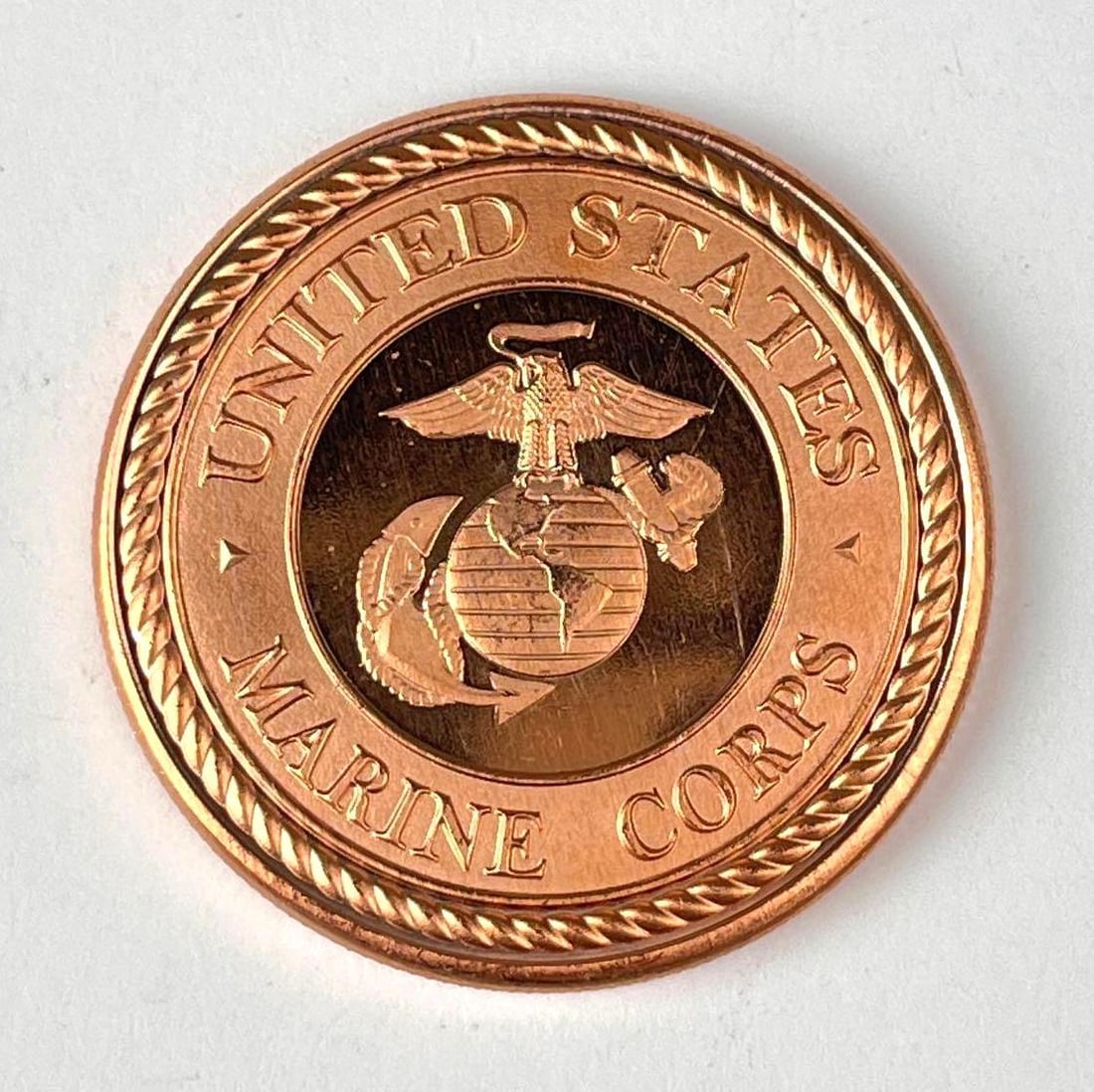 US Marine Corp 1 oz .999 Fine Copper Round: US Marine Corp 1 oz .999 Fine Copper Round