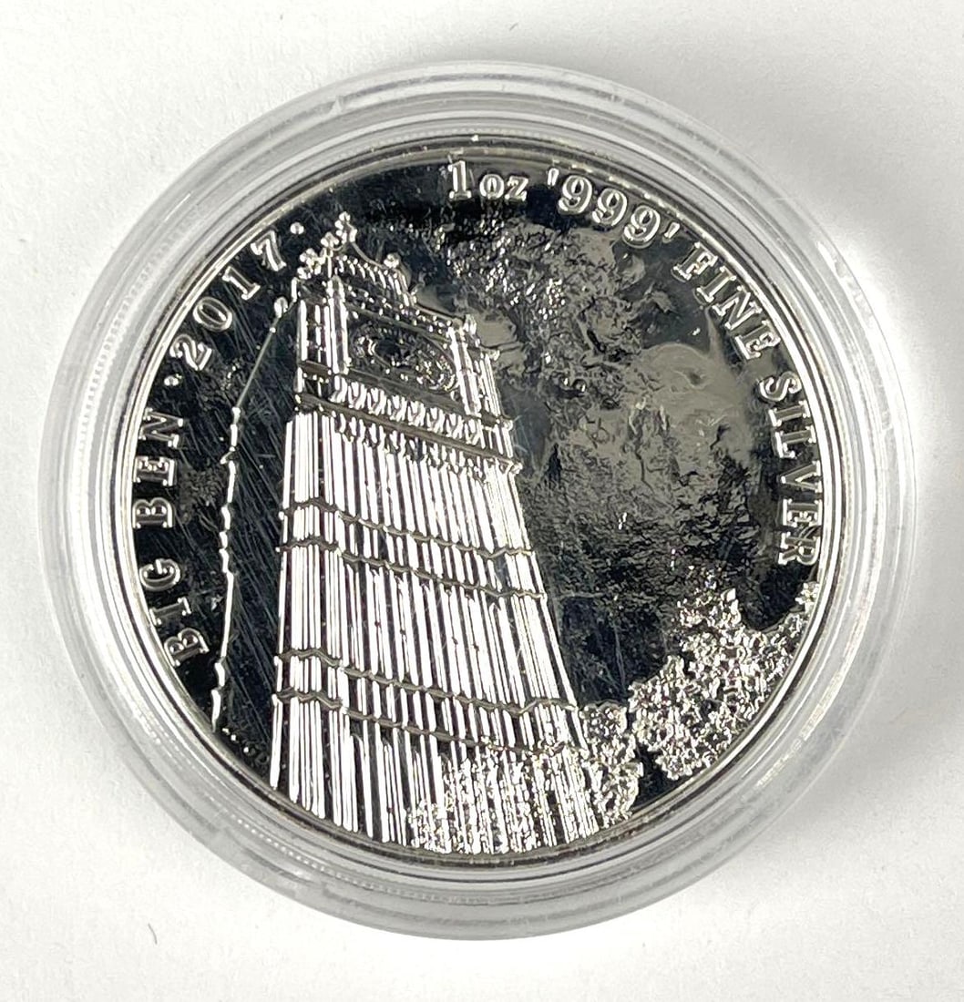 2017 Great Britain 2 Big Ben 1 oz 999 Fine Silver Coin (1 of 2)