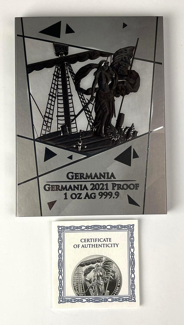 2021 Germania Mint Germania 1 oz 999.9 Fine Silver Round: Includes COA, Limited to 1000 Pieces