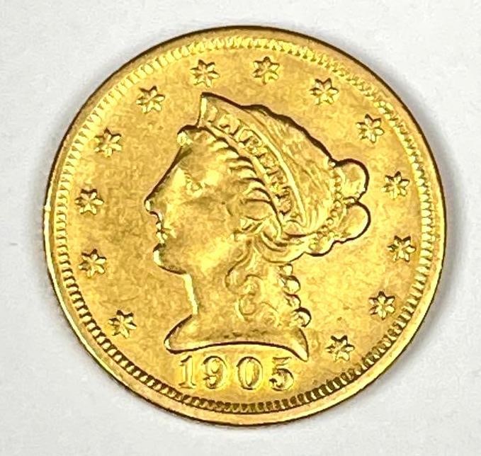 1905 US $2.50 Liberty Head Gold Coin: 1905 US $2.50 Liberty Head Gold Coin
