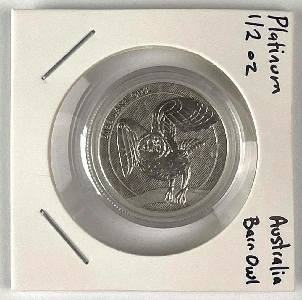 2023 Australia $50 Barn Owl 1/2 oz 9995 Platinum Coin (1 of 2)