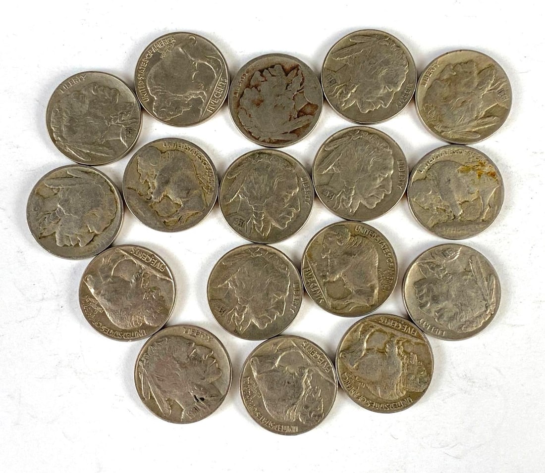 Group of 17 US Buffalo Nickels: Group of 17 US Buffalo Nickels