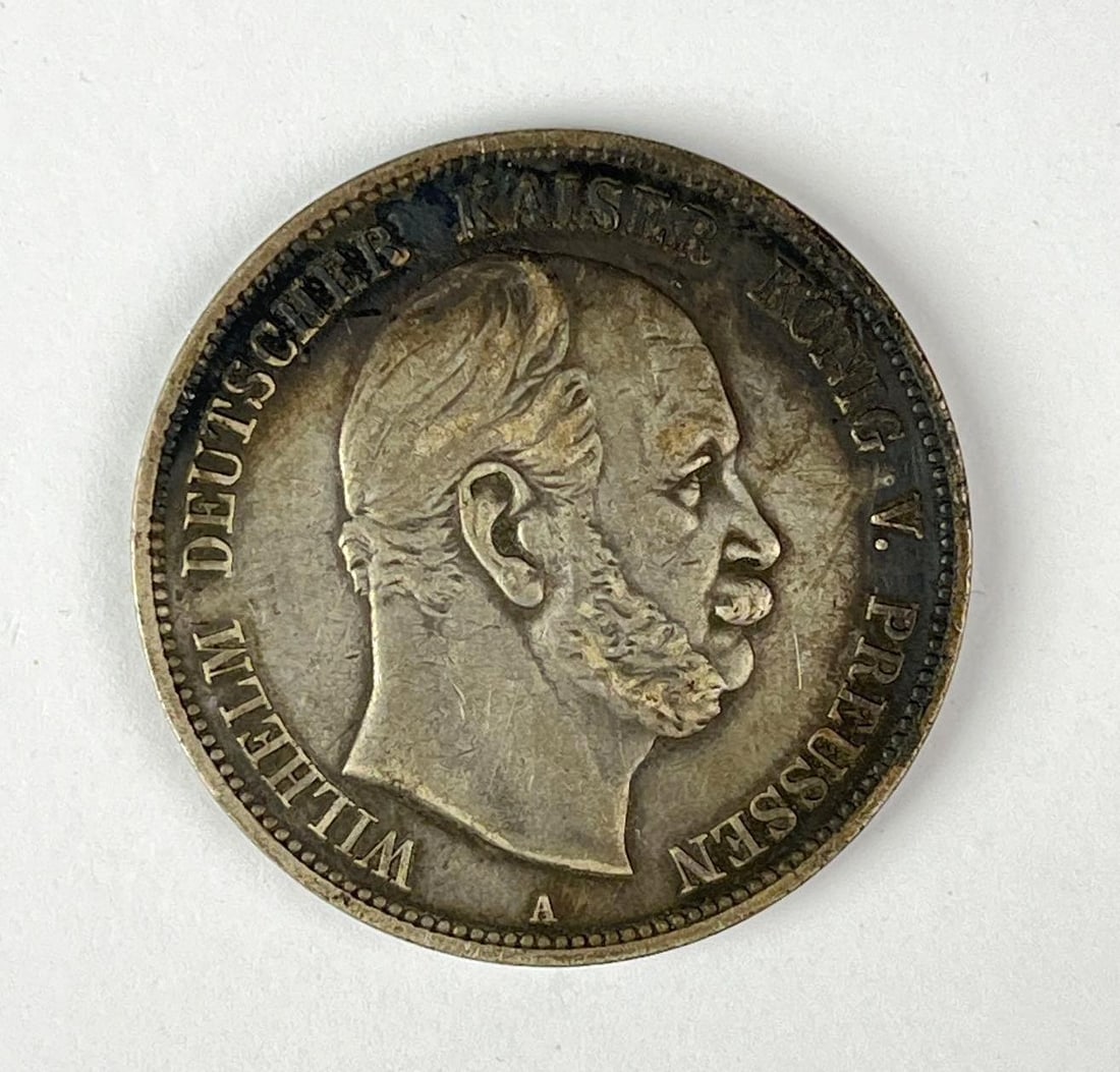 1876 A German States Prussia Funf Mark 5 Mark Coin: 1876 A German States Prussia Funf Mark 5 Mark Coin