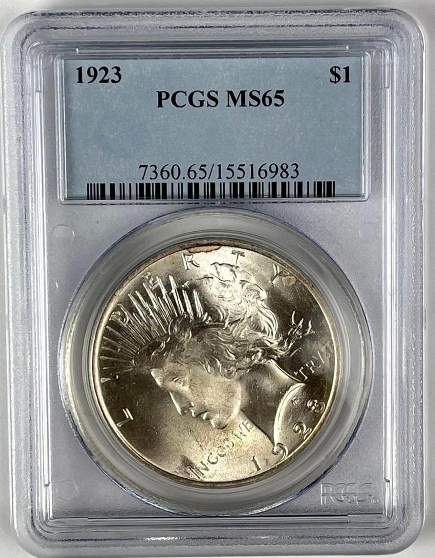 1923 Peace Silver Dollar PCGS MS65: 1923 Peace Silver Dollar PCGS MS65