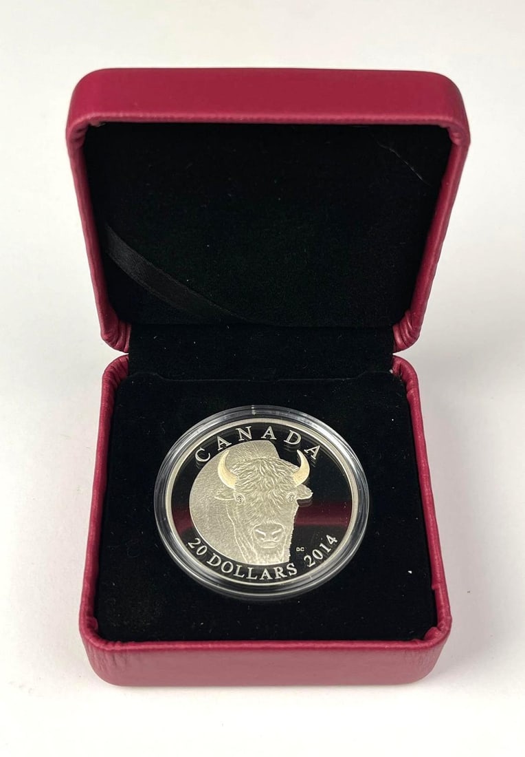 2014 Canada $20 The Bison 1 oz .999 Fine Silver Proof Coin: Includes COA, Mintage of 7,500.