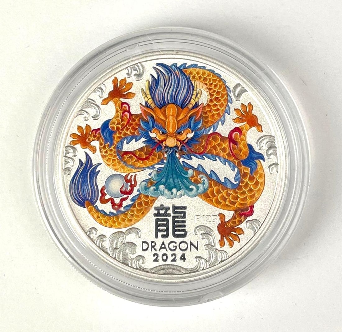 2024 P125 Australia $2 Dragon 2 oz 9999 Silver Coin: 2024 P125 Australia $2 Dragon 2 oz 9999 Silver Coin