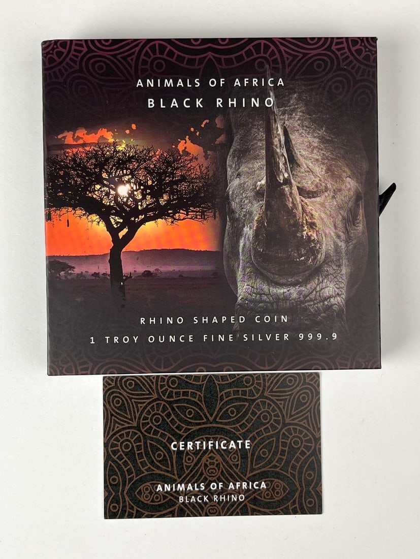 2003 Solomon Island $2 Animals of Africa 1 oz 999.9 Fine Silver Reverse Proof Coin: Includes COA, Mintage of 2,500.