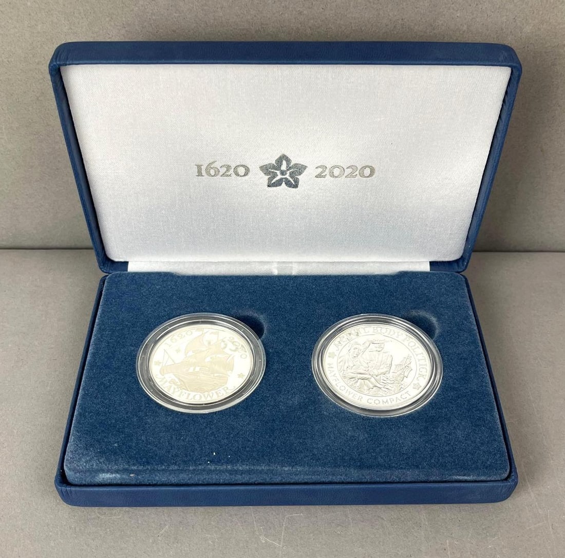 2020 US Mint Royal Mint 400th Anniversary of the Mayflower Voyage Silver Proof Coin and Medal Set (1 of 5)